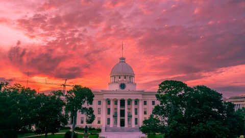 Alabama State Capitol in the sunset