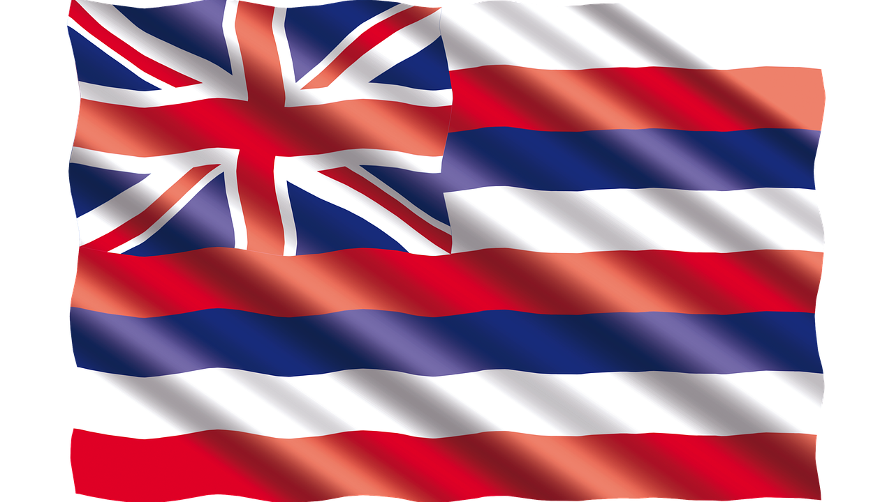 Hawaii waving flag
