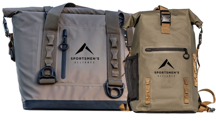 Sportsmen's Alliance Member Benefit $250: SA-branded dry-bag/cool and dry-bag backpack.