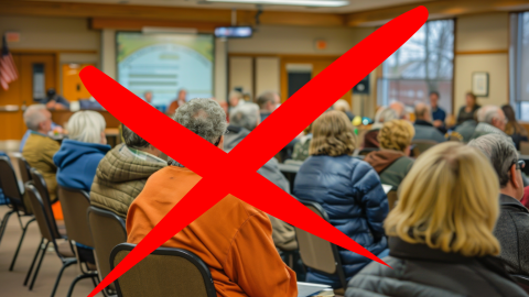 public meeting with slash