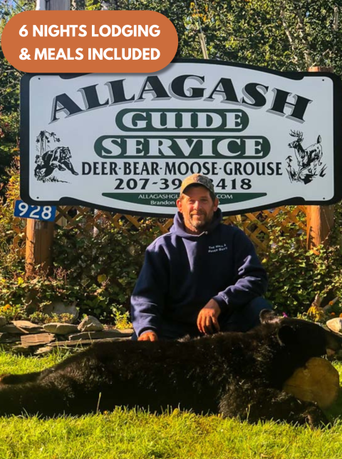 Mega Raffle Prize: 6-Nights, 5-Day Maine bear hunt with Allagash Guide Service