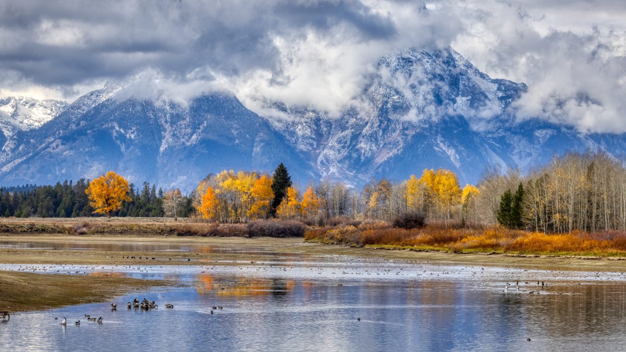 Landscape scenery from Yellowstone National Park, representative of hunting and fishing in Idaho, Montana, Wyoming